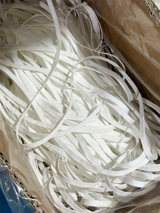6.5mm Polyester Spandex Flat Ear Loop For N95 Face Mask White
