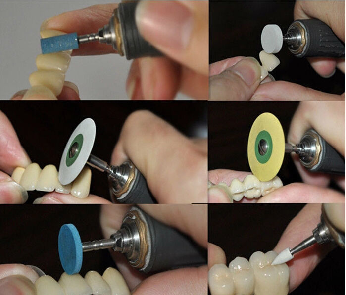 Diamond Rubber Dental Grinding Tools For Zirconia / Porcelain Work Piece