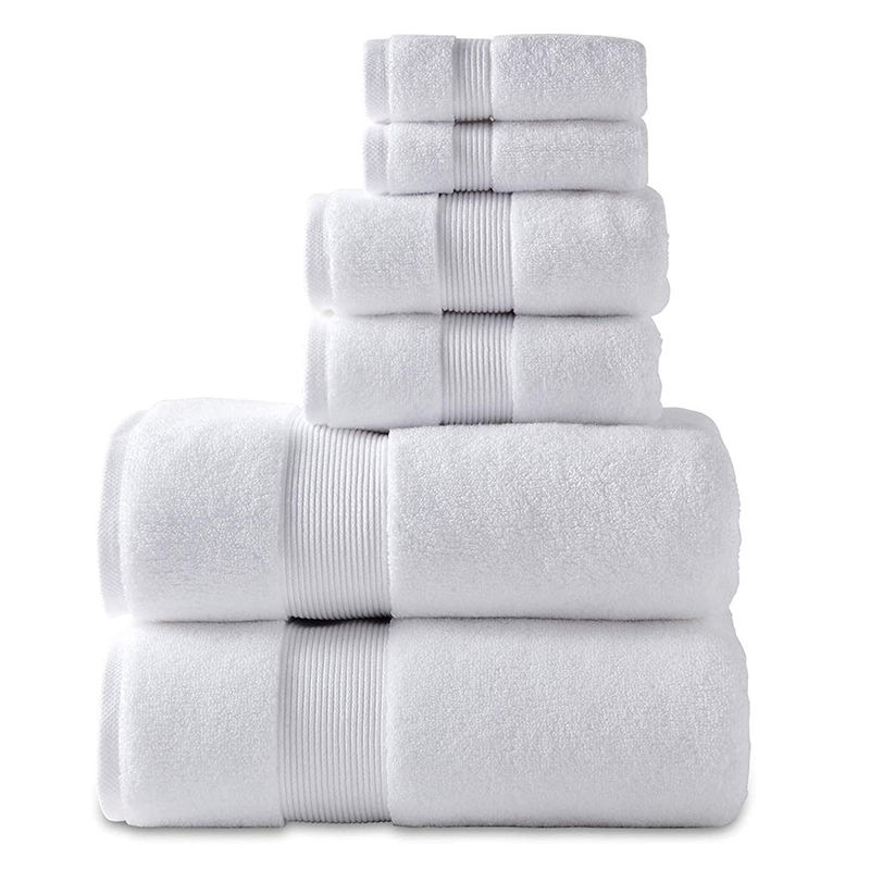 6 Piece Towel Bath Custom Luxury Towel Sets 100% Cotton Rectangle Shape Samples