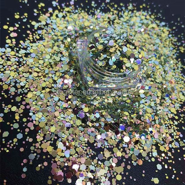 Excellent Nail Art Effect in Chunky Polyester Shifting Glitter for Mixed Chameleon Glitter
