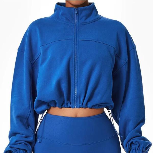 High Quality Custom Zip up Hoodies Streetwear Causal Crop Jackets Women