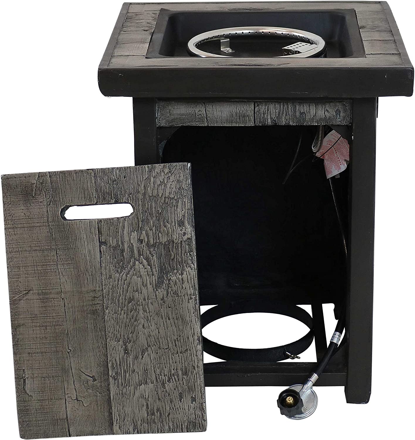 Outdoor Propane 53.8 Pounds Gas Square Fire Pit For Patio Or Garden - 25 Inches Tall