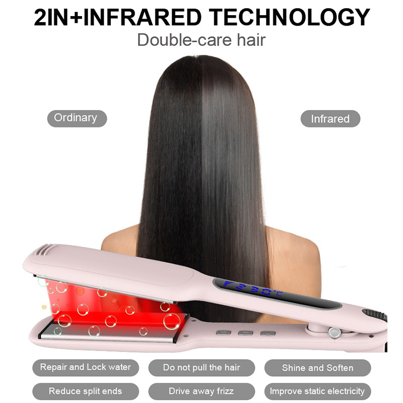 2 inch Infrared Hair Straightener , Dual Voltage Hot Tools Titanium Flat Iron