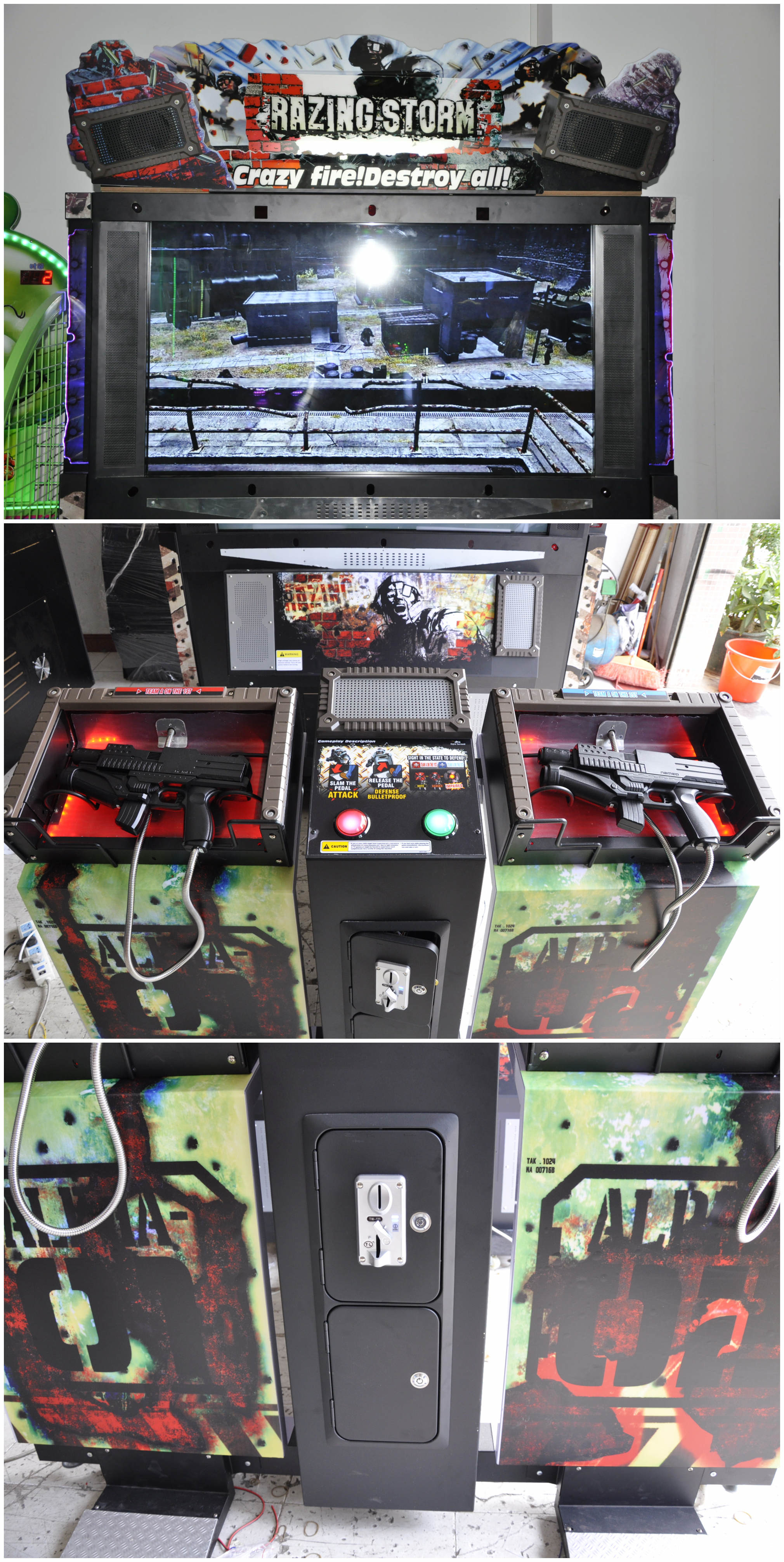 Razing Storm Gun Arcade Machine With 55 Inch LCD Video Screen