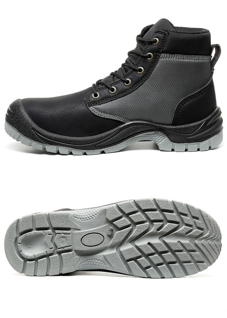PU Injection Men's Work Boots With Kevlar Midsole And Microfiber Leather Design