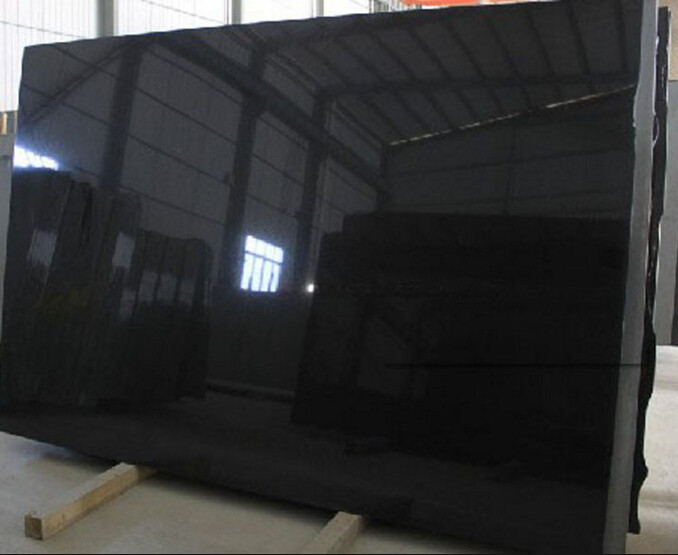 Beautiful Appearance Polished Granite Stone , Natural Mongolia Black Granite