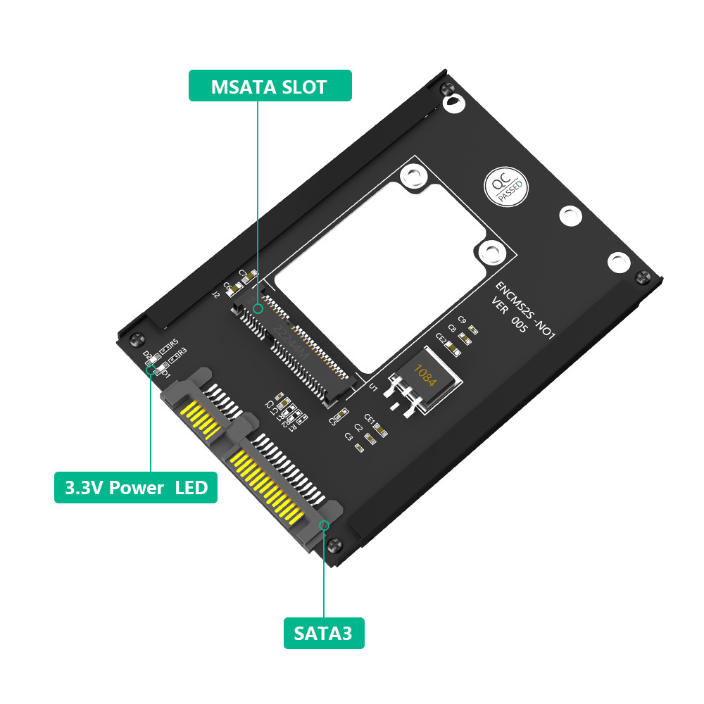 2.5" SATA 3.0 22PIN To mSATA SSD Adapter Converter Card 6Gbps In Stock