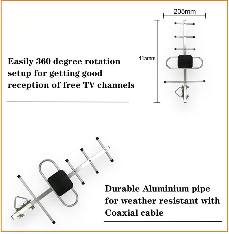 Hdtv 4k 1080p Outdoor Yagi Antenna 150 Mile Range Free Show Tv Channels