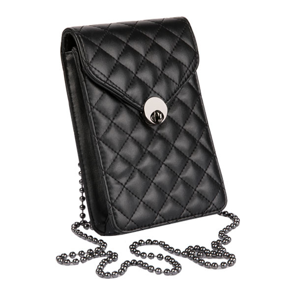 Black Fashion Waterproof Waist Bag Portable For Jewelry Leather Material