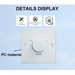 120W Volume Control Wall PC Material Volume Control with Switch