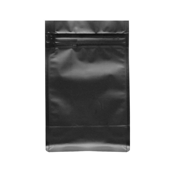 Stand Up 12 Ounce Matte Black Mylar Aluminum Foil Bag 140mic Thickness