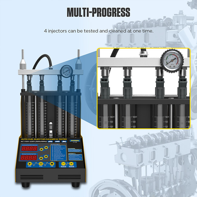 Original Car Fuel Injector Tester 1000ml Motorcycle Fuel Injector Cleaner 4 Cylinder 70W