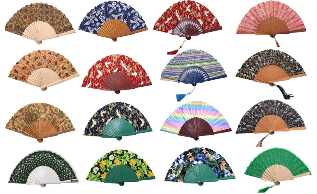 Chinese PVC Bamboo Foldable Hand Fan for Home Restaurant Bar Hotel Wedding Super Markets Promotions