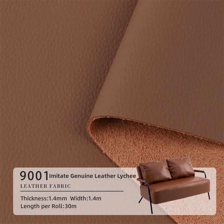 Soft Cover Furniture Faux Synthetic Leather PVC Fabric Lychee Texture