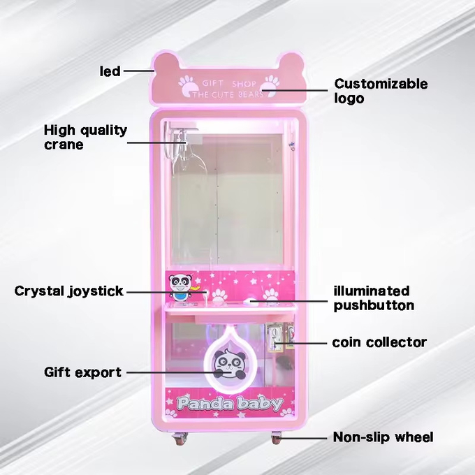Claw Crane Machine Coin Operated Games Mini Plush Toy Vending Machine With Bill Acceptor