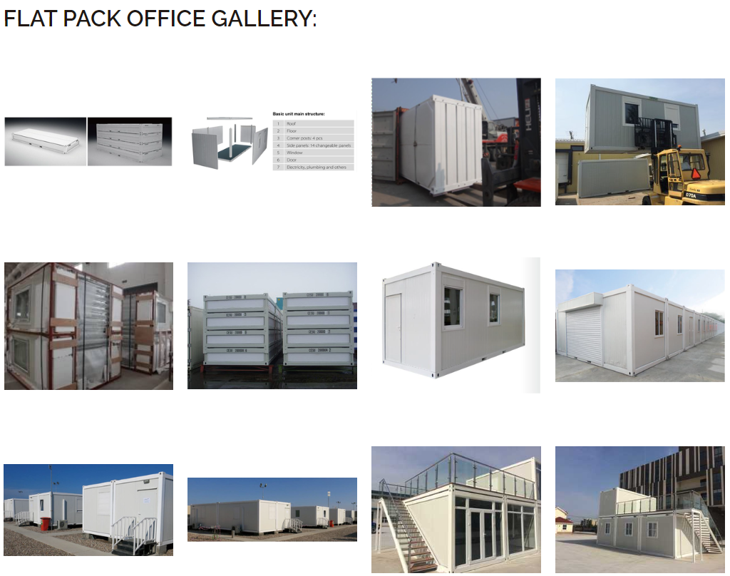 Galvanized Steel Square Tubes Container Houses 20ft Custom Flat Packaging Quick Installation Wooden Container Prefabricated House Garden Office