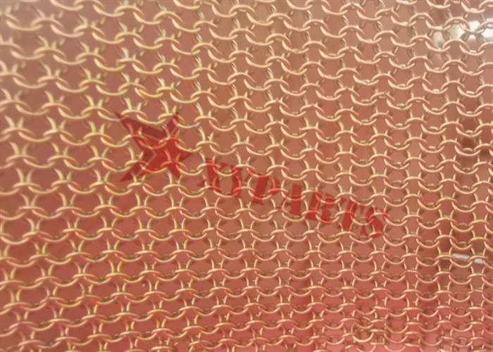 Brass Ring Mesh Curtain For Halls Space Divider 1.5 x 15 mm