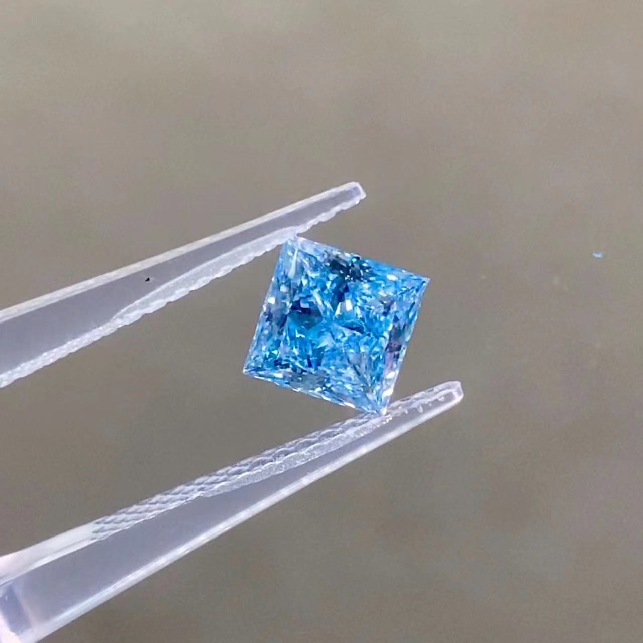 1.53 Ct Lab Grown Blue Diamonds Princess Cut Loose 10 Mohs