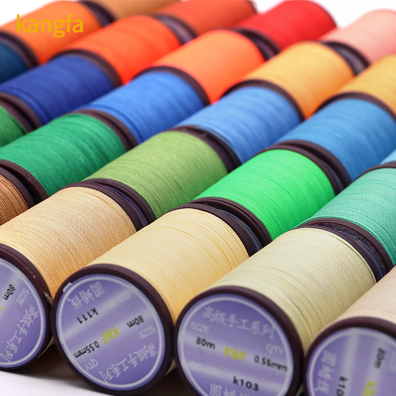 0.8mm Round Waxed Thread Cord Red for Hand Stitching Leather and Handmade Accessories