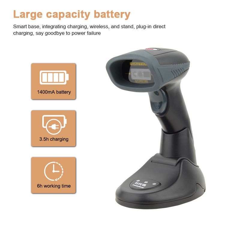 2D QR Bluetooth Barcode Scanner With USB Charging Cradle Data Receiver