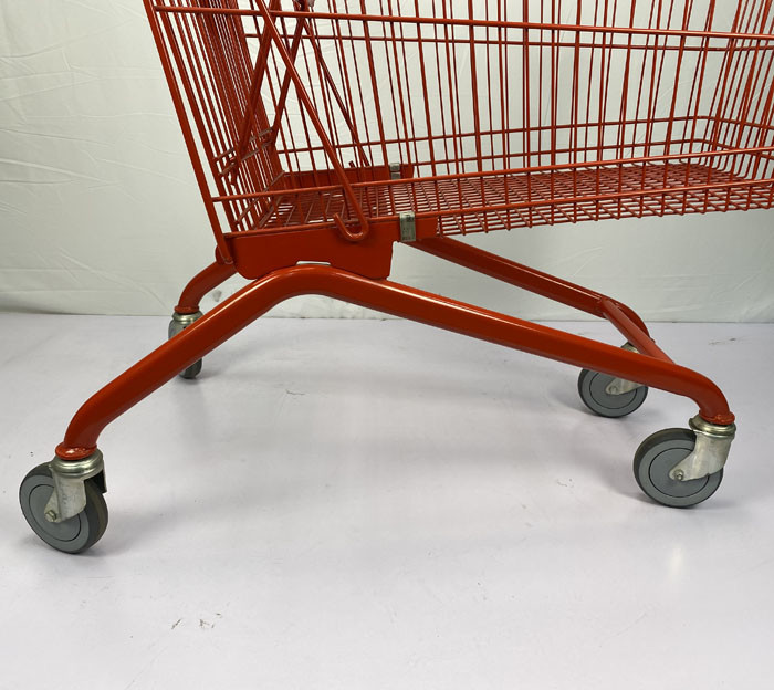 Large Capacity 180L Steel Shopping Cart European Style Red Custom Shopping Trolley Cart