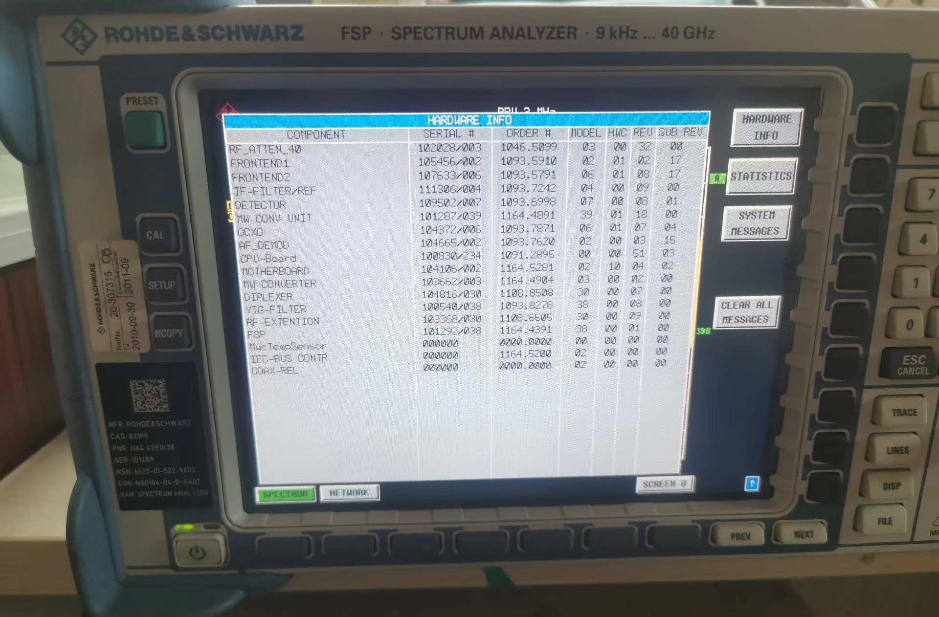 Practical Multiscene Radio Frequency Analyser Rohde And Schwarz FSP40