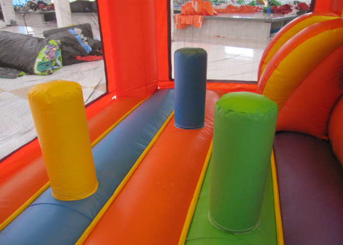 Lovely crayon inflatable bouncy combo for sale commercial inflatable crayon jumping house with sport games