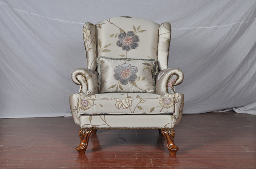 Morandi Modern Classic Leisure Armchair Purple Blue Yellow Fabric Wingback Chairs