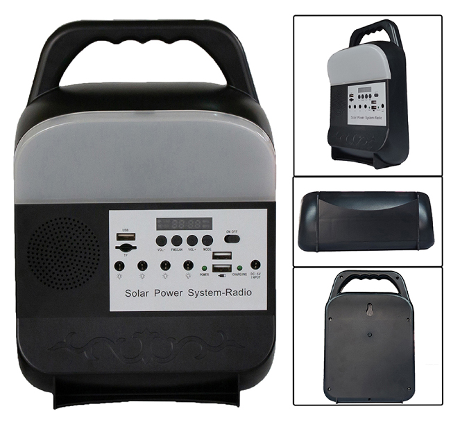IP55 8000mah Portable Radio Solar Powered LED Lights For Inside House