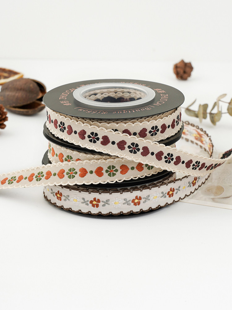 OEM ODM Floral Jacquard Trim 10mm-25mm Floral Jacquard Ribbon