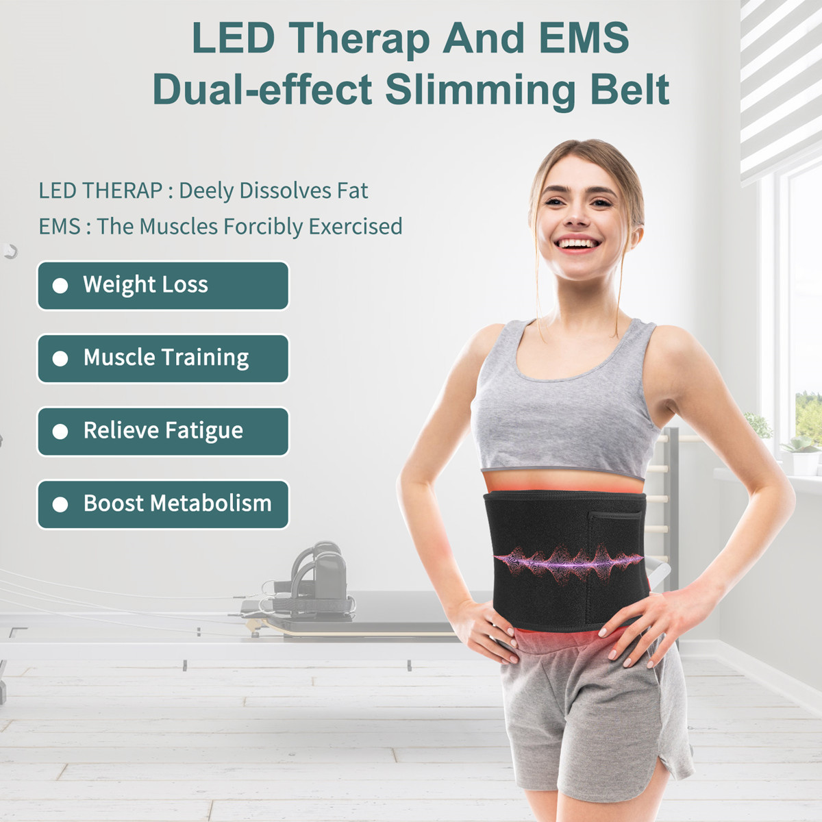 102pcs LED Infrared Red Light EMS Abdominal Weight Loss Belt