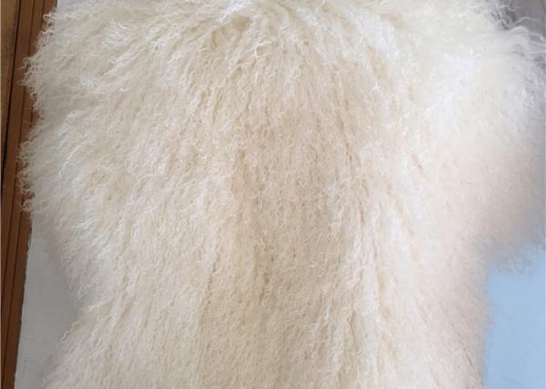 Long Hair Curly Sheep Fur throw Mongolian Tibetan Lambswool Blanket bed throw