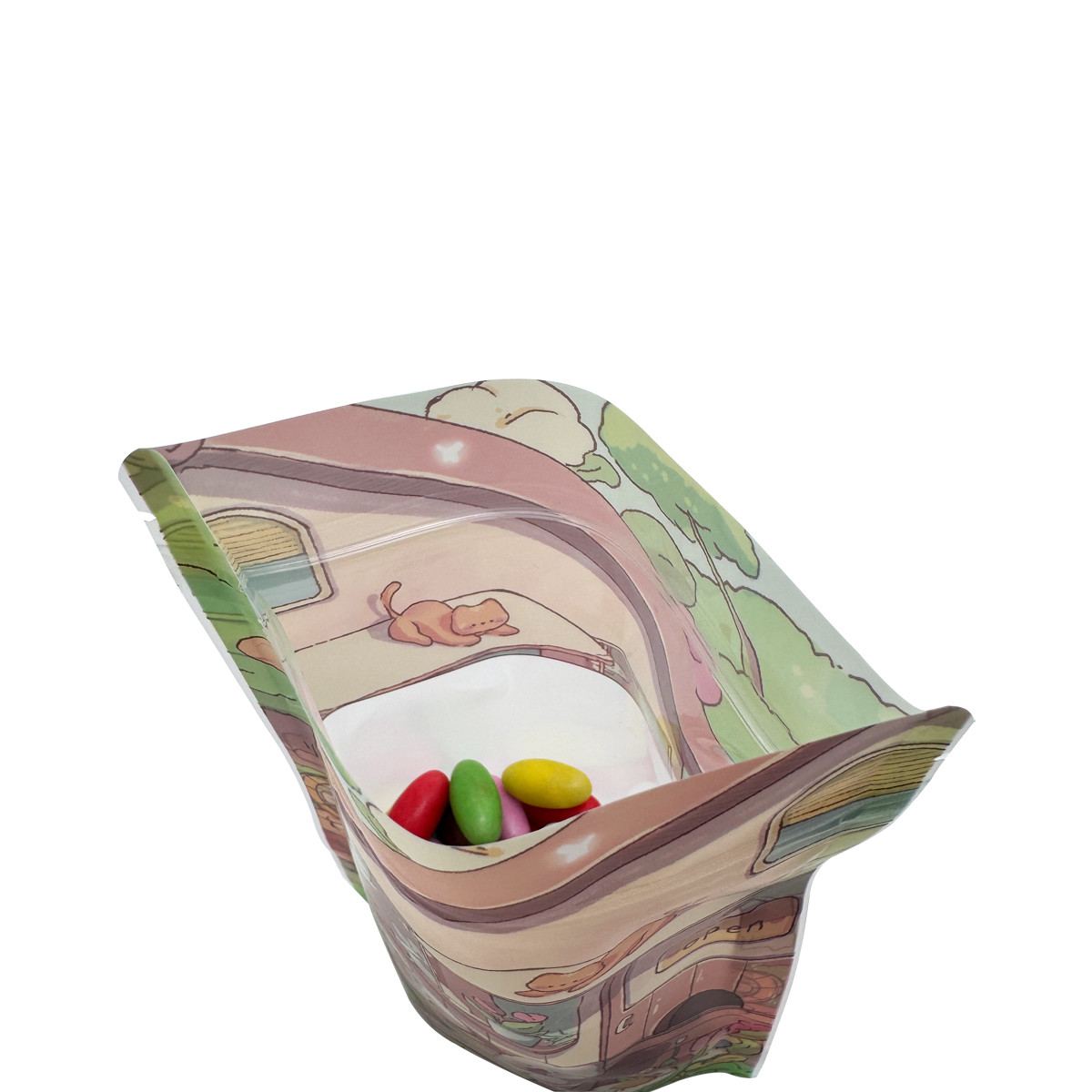 FDA Recyclable Stand Up Pouches For Food Packaging With Window And Ziplock Customized Design