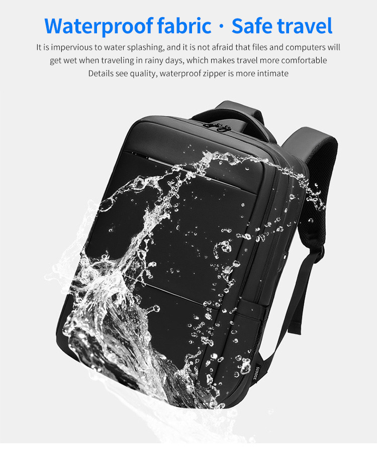 Factory selling custom logo men's waterproof business travel 15.6-inch laptop Backpack