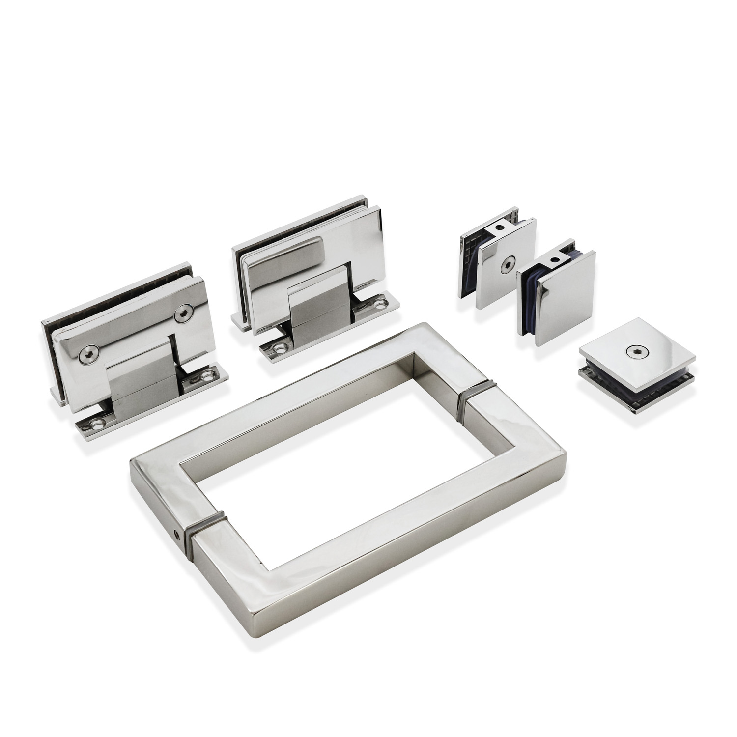 Long Life Square 90 Degree Stainless Steel Polishing Soft Close Shower Screen Glass Pivot Door Hinges