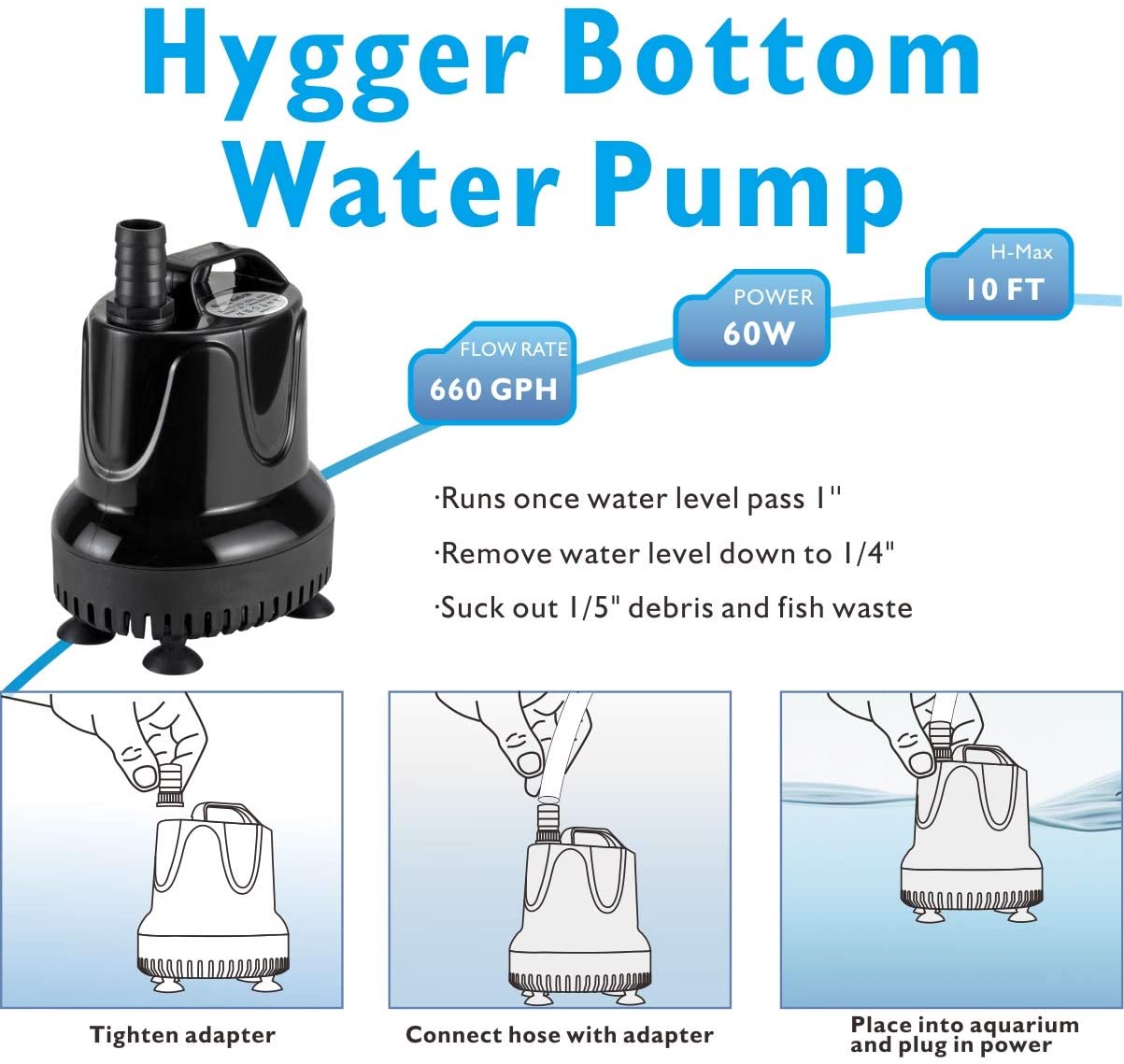 9.2ft 90 Watt Submersible Aquarium Filter Pump