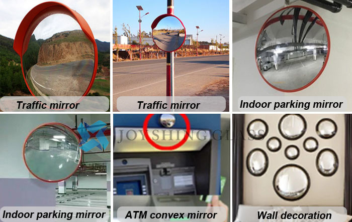 Customized 1.8mm 2mm 3mm 4mm Rectangular Convex Glass Mirror For Car