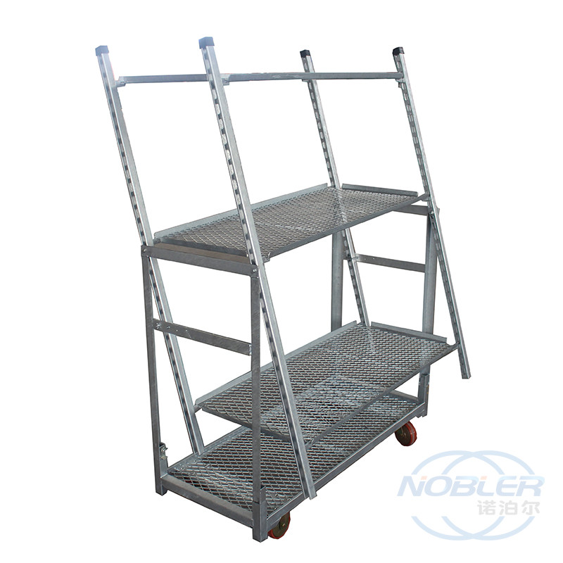 Danish Container 1350mm Standard Flower Trolley Folded And Installed For Quick Turnover