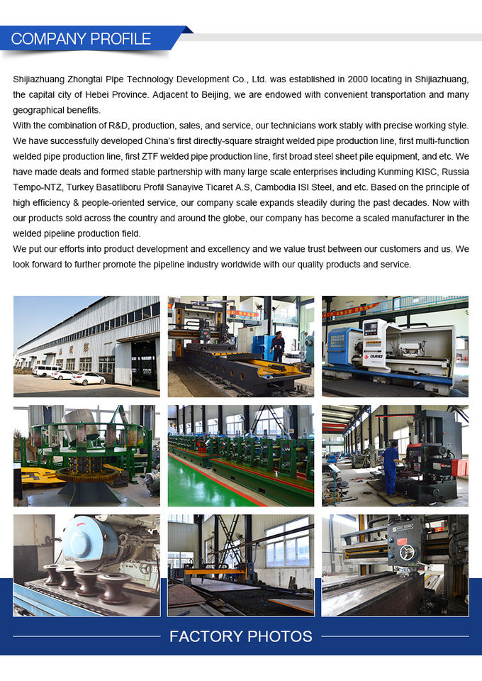 200kw Diameter 76MM Round Steel Pipe Production Line High Frequency Welding