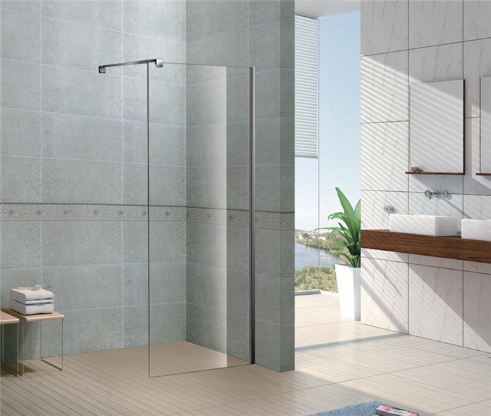 Installed Easily Walk In Glass Shower Enclosures 8 MM Tempered Glass with Chromed Profile