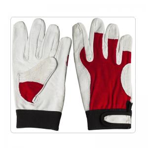 Elastic Cotton Back Sheep Leather Gloves