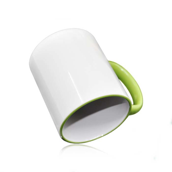 Custom Blank Sublimation Ceramic Mug Rim Colored 11oz Sturdy Design