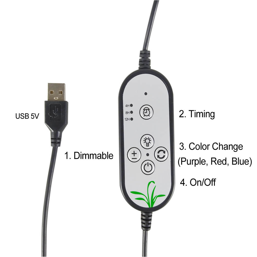 Full Spectrum 45W Cob Usb Desktop Stand Clip Phyto Lamps
