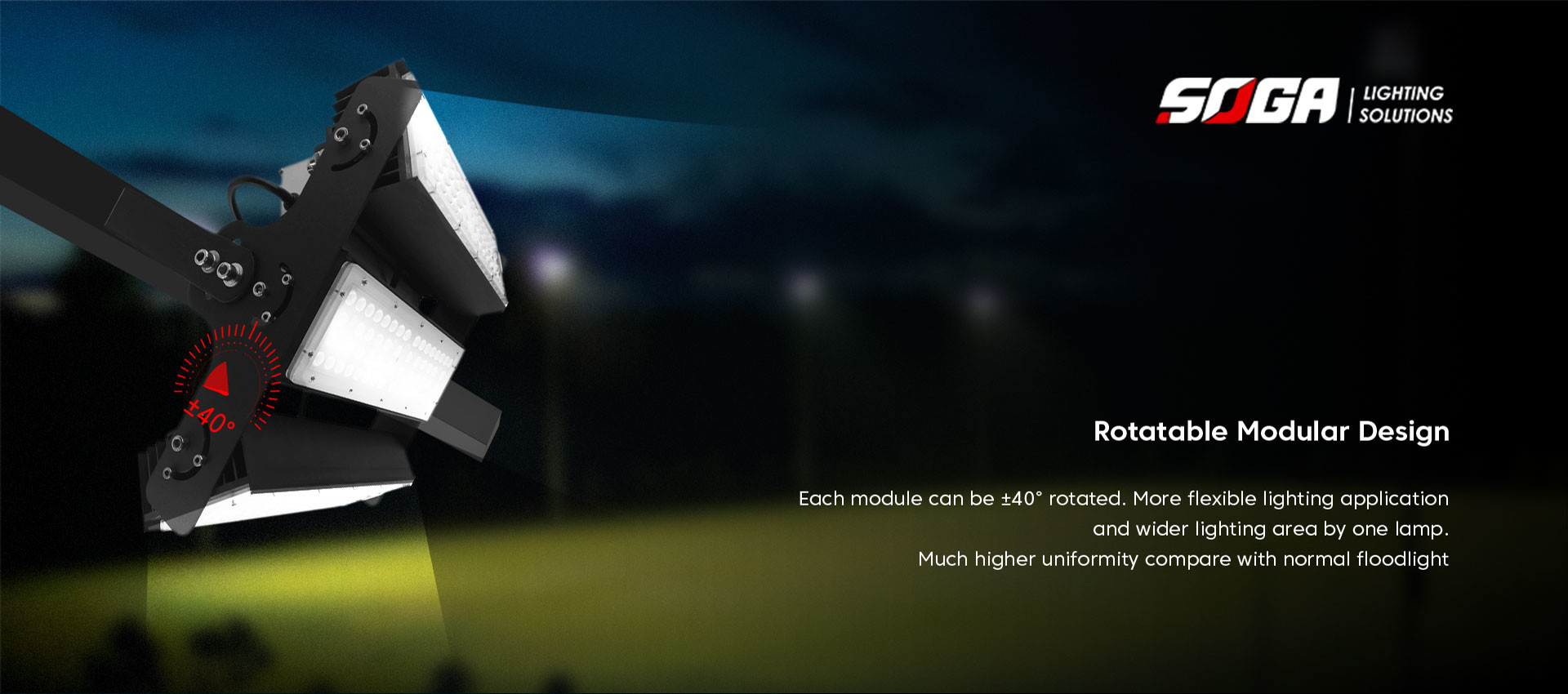 Sports LED Flood Light Outdoor 200W High Efficiency rotatable module