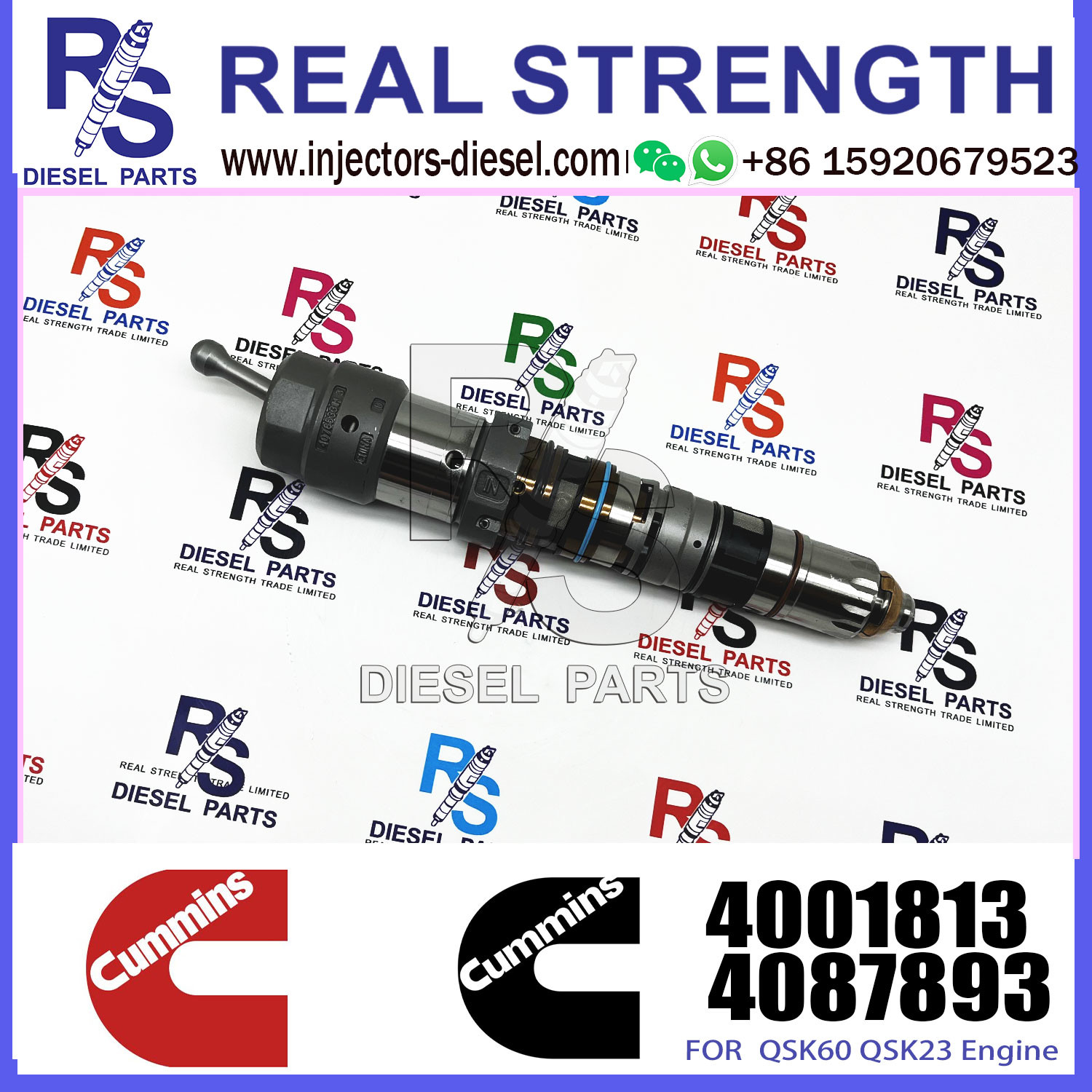 4088428 QSK23 Diesel Engine Common Rail Fuel Injector 4001813 4087893 4326780 4088416 4326781