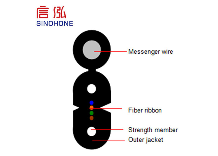 Ribbon Drop Indoor Fiber Optic Cable Bow type Self supporting