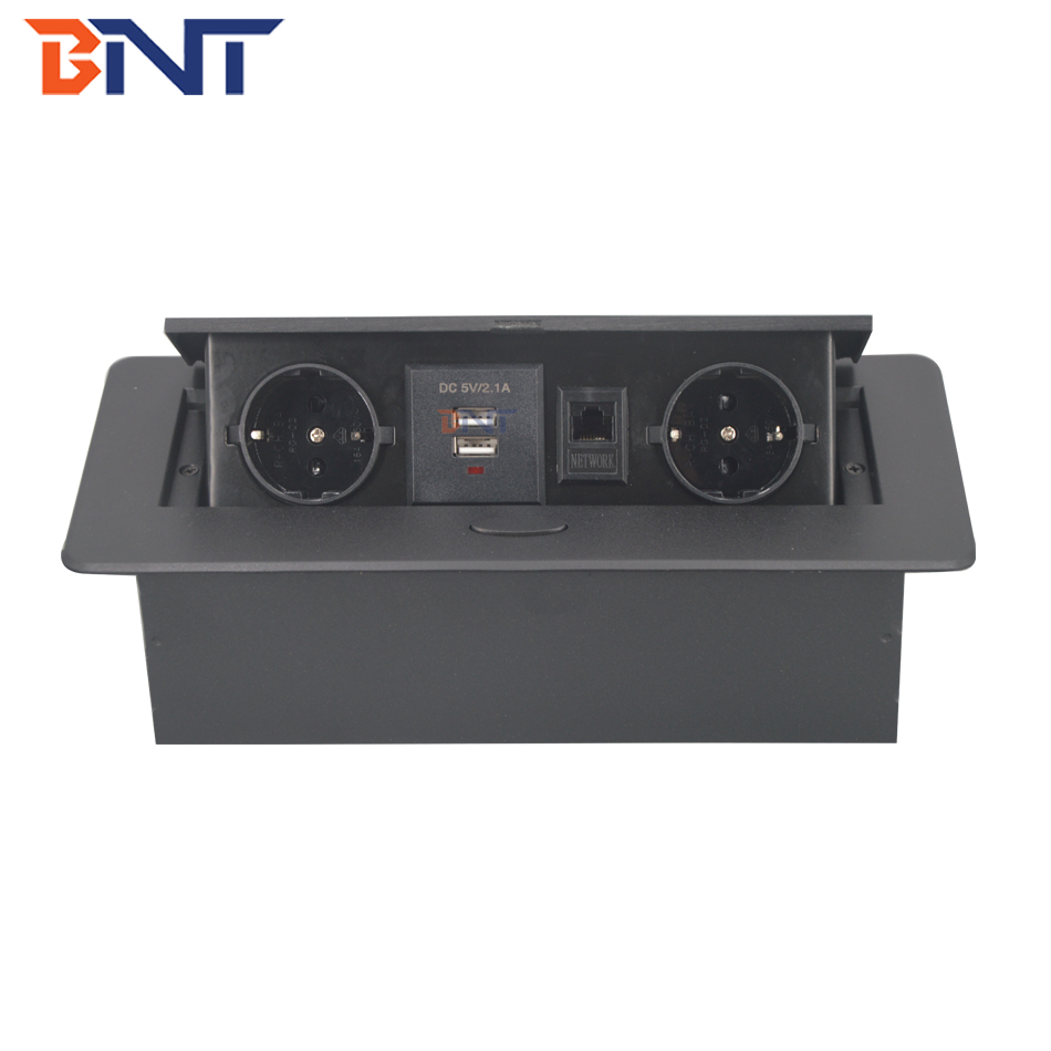 Conference power data solution office table mounted pop up outlet with usb charging
