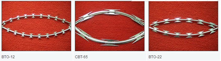 Galvanised Barbed BTO 22 Razor Wire Rust Resistance Concertina Wire For Prison