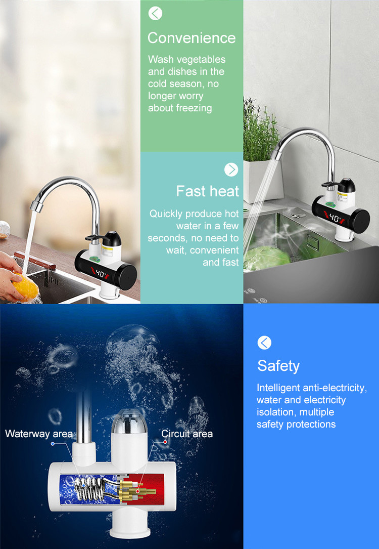 Bathroom Sink Hot And Cold Water Faucet 2-3L/Min With Rotatable Outlet Pipe