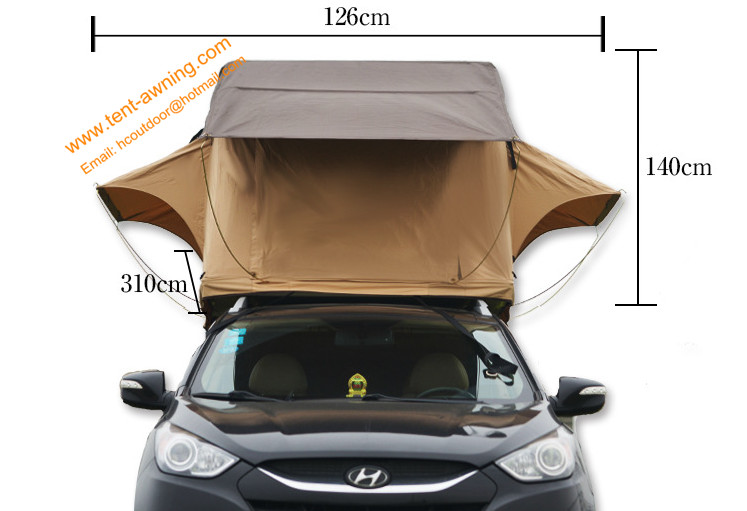 Outdoor Waterproof Aluminum Poles 2-4 People Travelling Camping Trailer Tent Car Top Tent